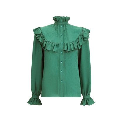 Saint Laurent Seidenbluse mit Rüschen