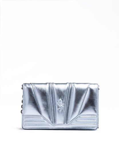 Ferrari Metal hellblaue GT-Lackledertasche mit Kette