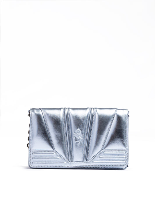Ferrari Metal hellblaue GT-Lackledertasche mit Kette