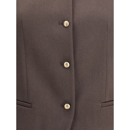 Giorgio Armani Einreihiger Cardigan aus Hanf und Viskose