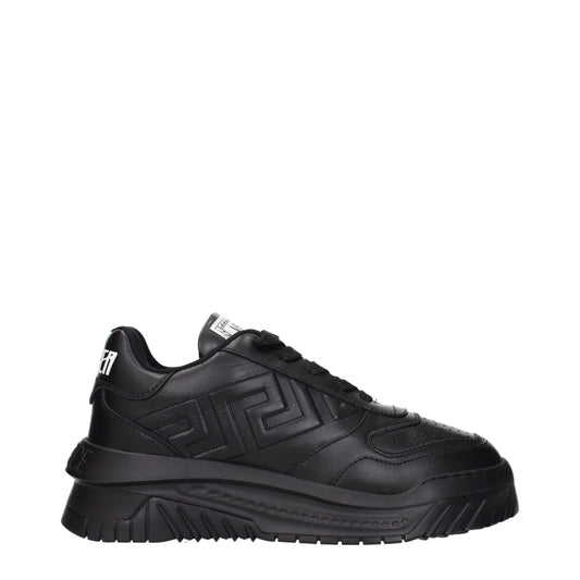 Versace – Schwarze, klobige Leder-Sneaker