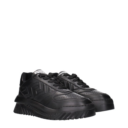 Versace – Schwarze, klobige Leder-Sneaker