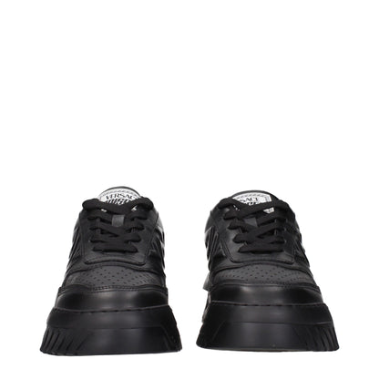 Versace – Schwarze, klobige Leder-Sneaker