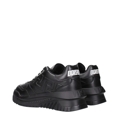 Versace – Schwarze, klobige Leder-Sneaker