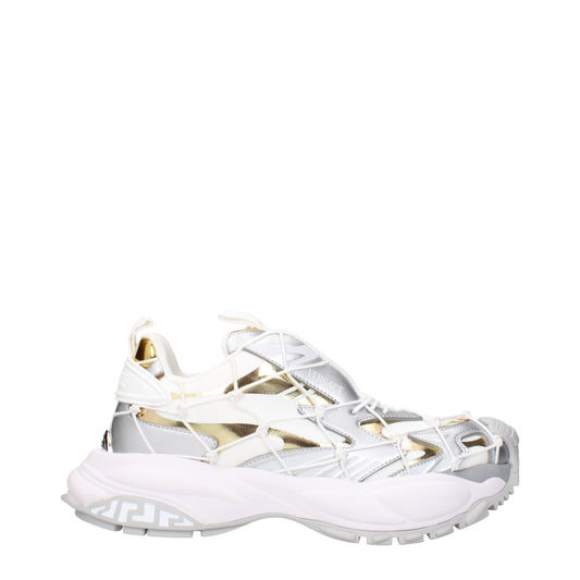 Versace – Weiße, klobige Stoff-Sneaker