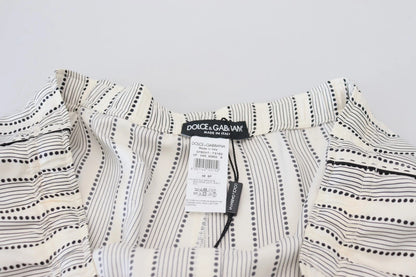 Dolce &amp; Gabbana – Loungehose aus Seide mit weißen Streifen