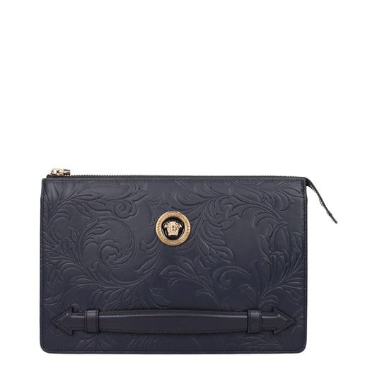 Versace Blaue Leder-Clutch-Taschen