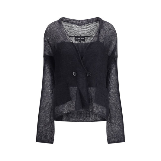 Giorgio Armani Doppelreihiger Cardigan und Top aus einer Woll-Mohair-Mischung Twin Set