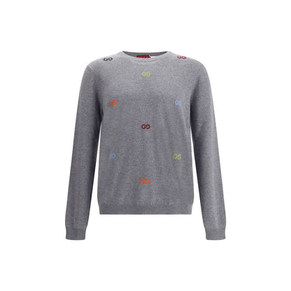 Gucci Mehrfarbiger Kaschmirpullover mit Logo
