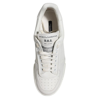 Dolce &amp; Gabbana White Miami Leather Low Top Men Sneakers Shoes