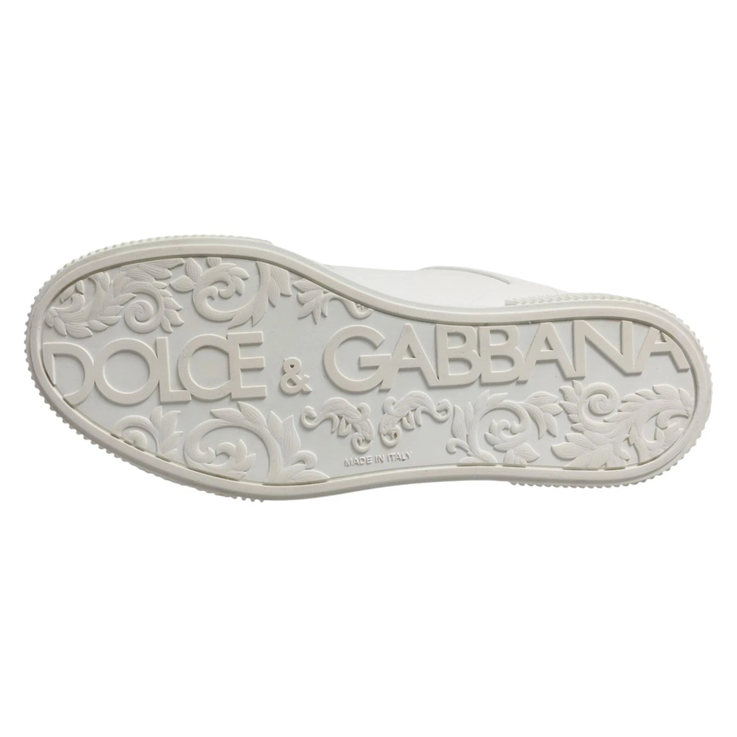 Dolce &amp; Gabbana White Miami Leather Low Top Men Sneakers Shoes