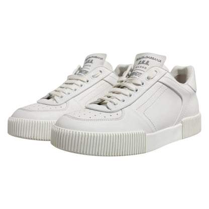 Dolce &amp; Gabbana White Miami Leather Low Top Men Sneakers Shoes
