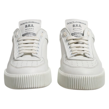 Dolce &amp; Gabbana White Miami Leather Low Top Men Sneakers Shoes