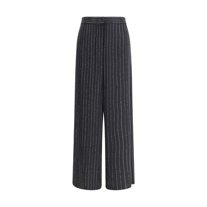 Giorgio Armani Weite Seidenhose mit Strasssteinen