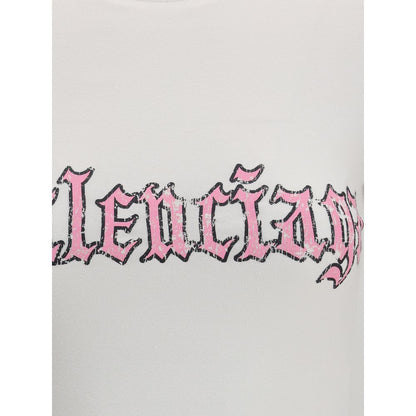 Balenciaga – Langärmliges T-Shirt mit Blackletter-Schriftzug