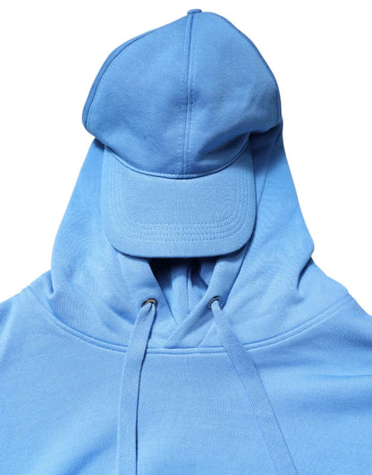 Dolce &amp; Gabbana Blaue Kapuzenweste aus Baumwolle für Herren, Sportbekleidung, Einheitsgröße