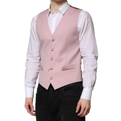 Dolce &amp; Gabbana Rosa Wollkleid Formale Herren Weste