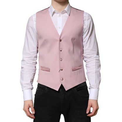 Dolce &amp; Gabbana Rosa Wollkleid Formale Herren Weste