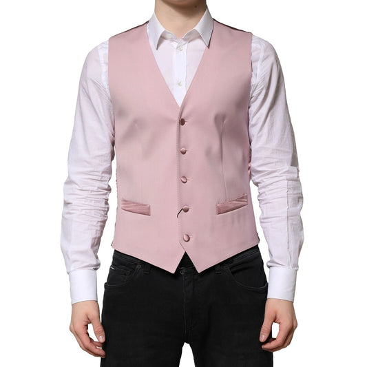 Dolce &amp; Gabbana Rosa Wollkleid Formale Herren Weste