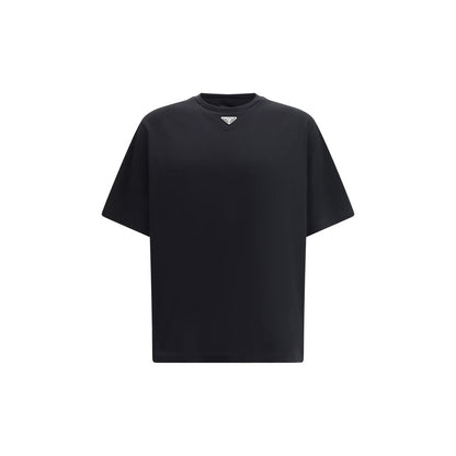 Prada T-Shirt mit dreieckiger Plakette