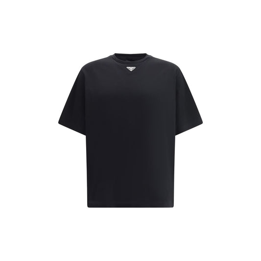 Prada T-Shirt mit dreieckiger Plakette