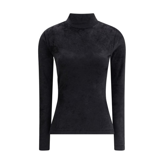 Versace Chenille-Top mit Halbhalsausschnitt