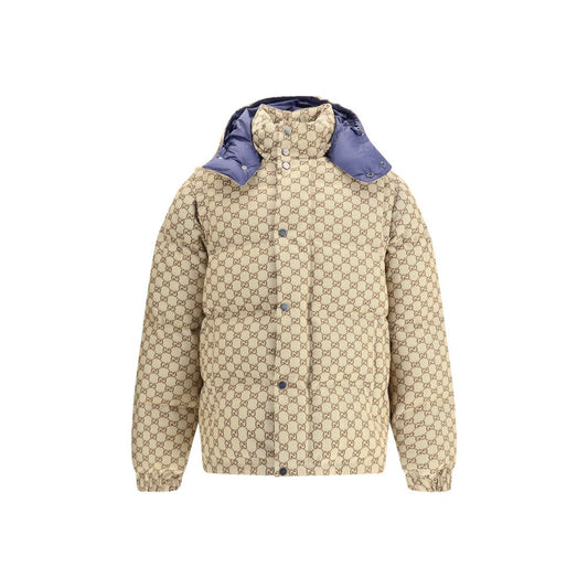 Gepolsterte Daunenjacke mit Gucci GG-Muster