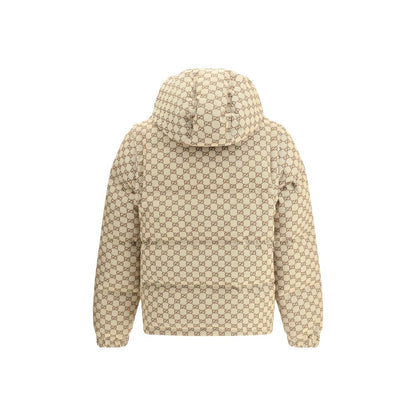 Gepolsterte Daunenjacke mit Gucci GG-Muster