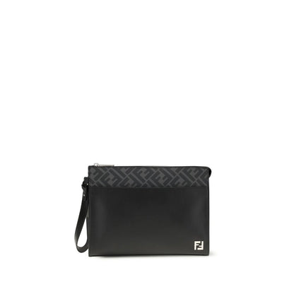 Fendi Leder FF Canvas Beutel