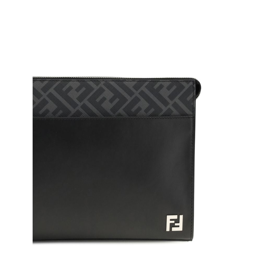 Fendi Leder FF Canvas Beutel