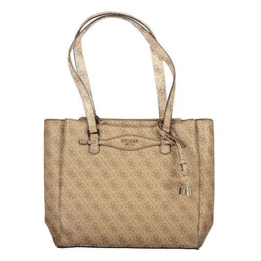Guess Jeans Beige Polyethylen Damen Handtasche