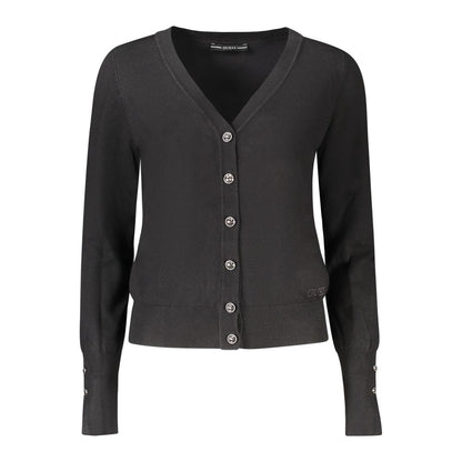 Guess Jeans Schwarze Viskose-Strickjacke für Damen