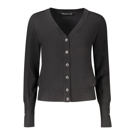 Guess Jeans Schwarze Viskose-Strickjacke für Damen
