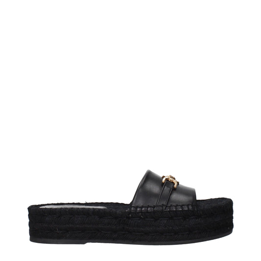 Versace – Schwarze Leder-Slipper-Sandalen