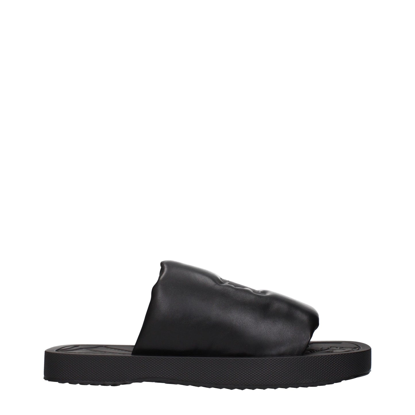 Burberry – Schwarze Leder-Slipper-Sandalen