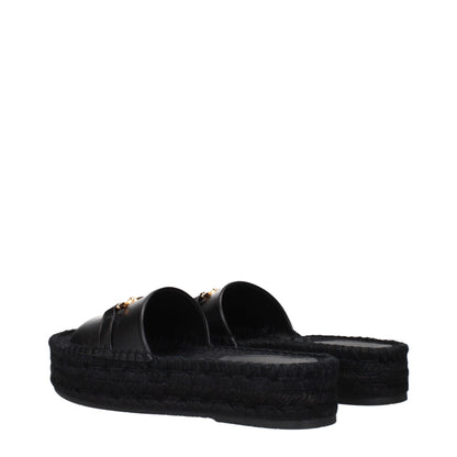 Versace – Schwarze Leder-Slipper-Sandalen