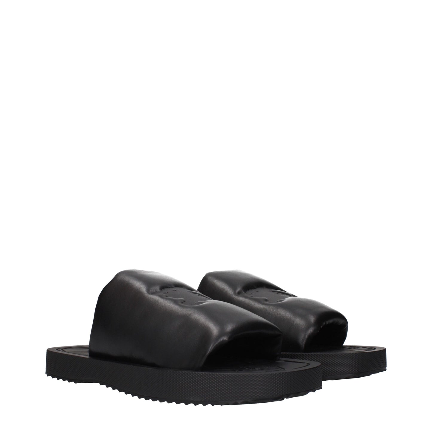 Burberry – Schwarze Leder-Slipper-Sandalen