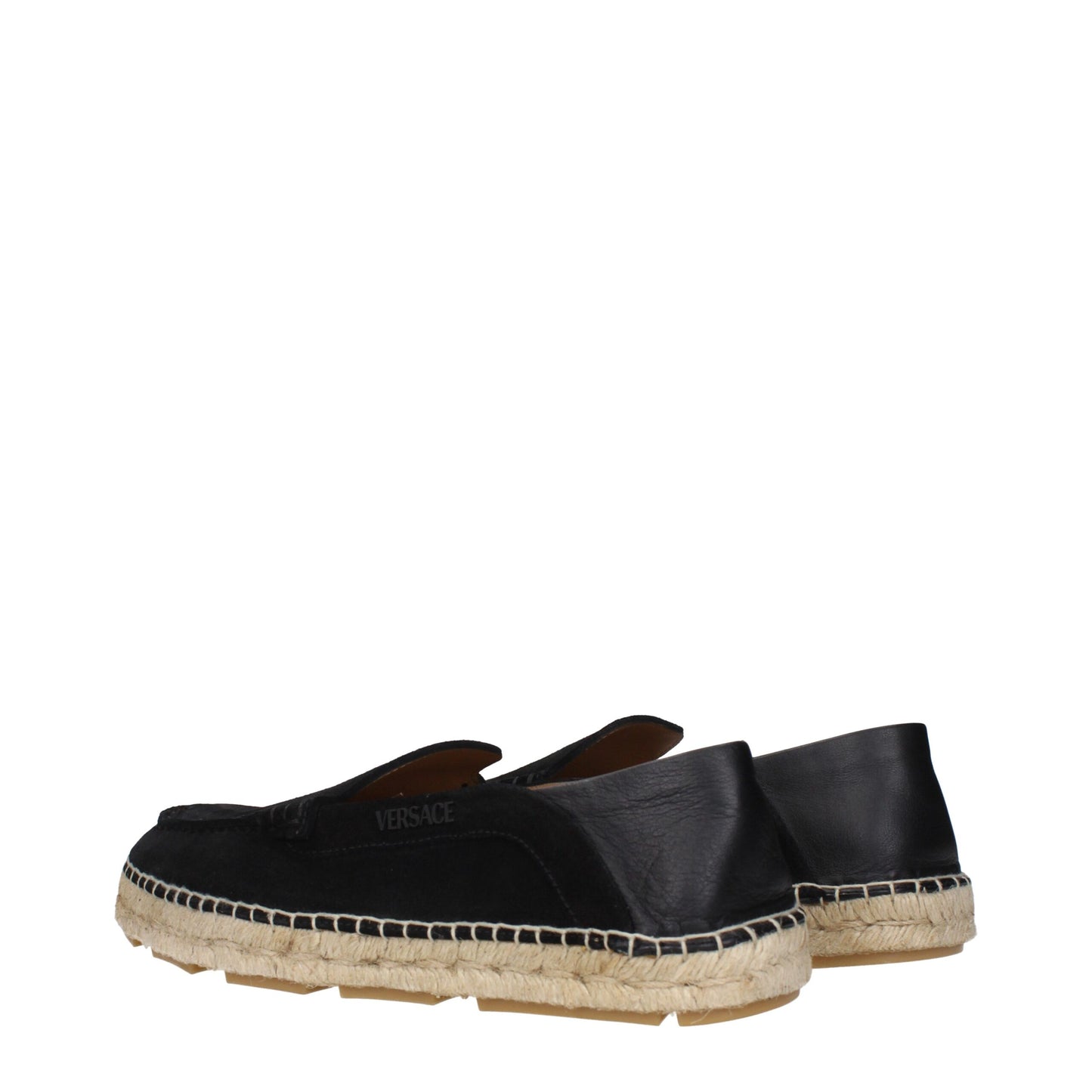 Versace Schwarze Leder-Espadrilles