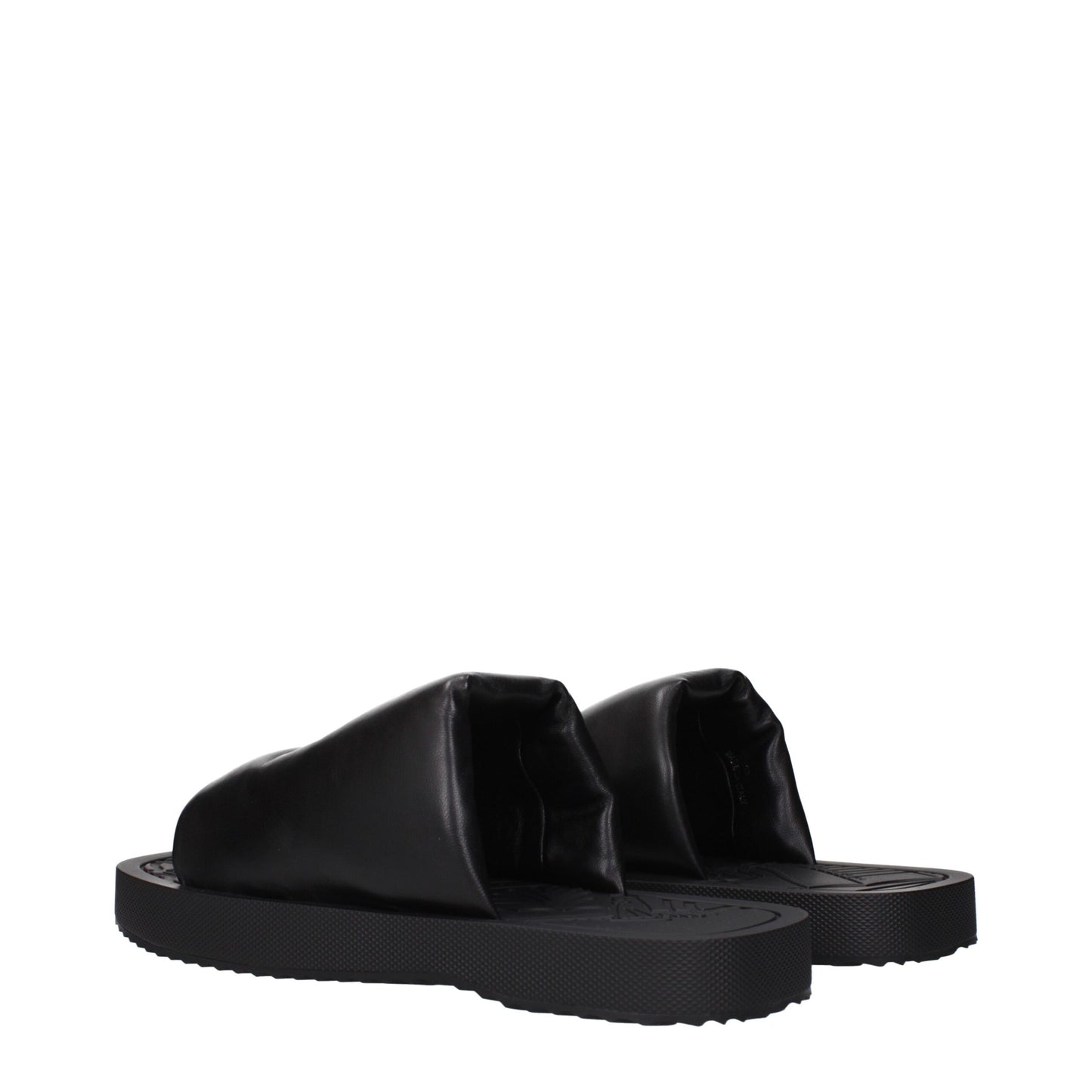 Burberry – Schwarze Leder-Slipper-Sandalen