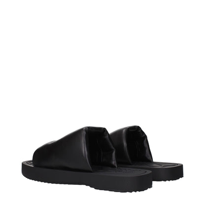 Burberry – Schwarze Leder-Slipper-Sandalen