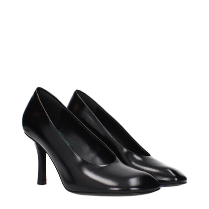 Burberry – Pumps aus schwarzem Leder mit hohem Absatz