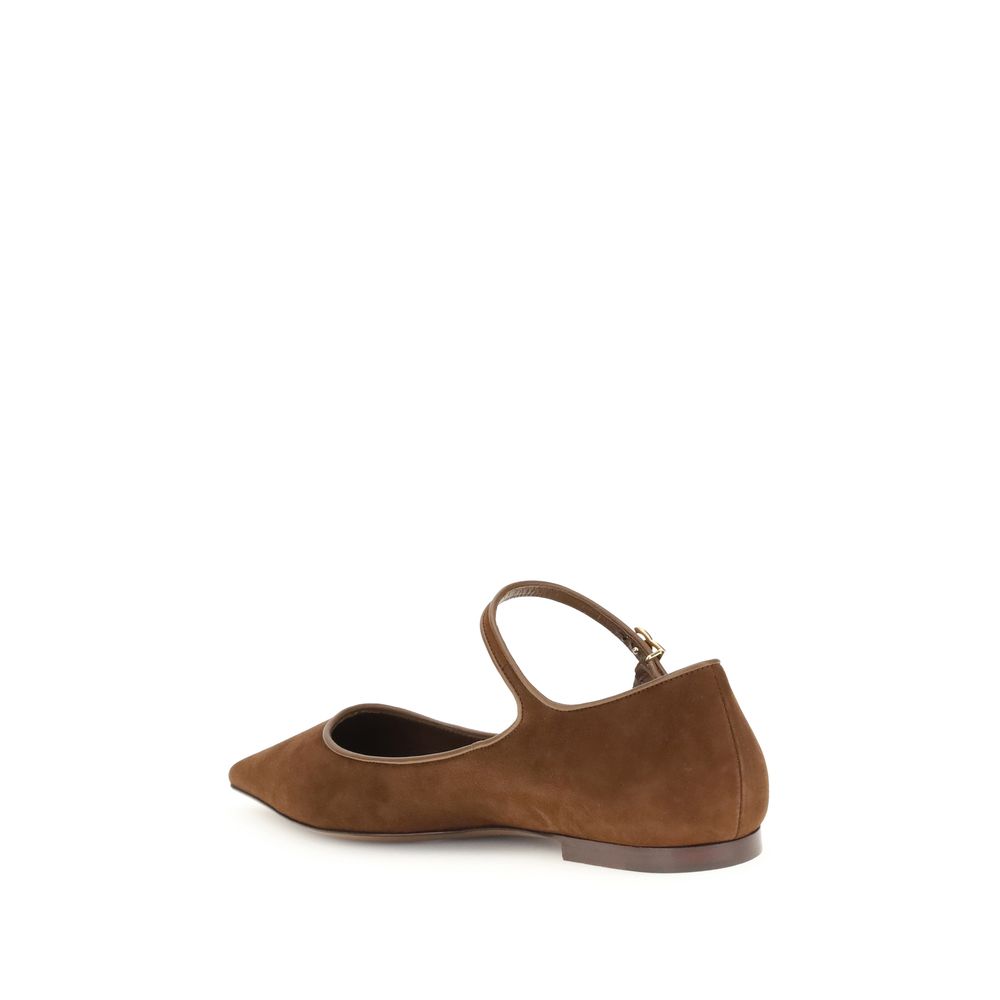 Dolce &amp; Gabbana Ballerinas aus Wildleder und Nappaleder
