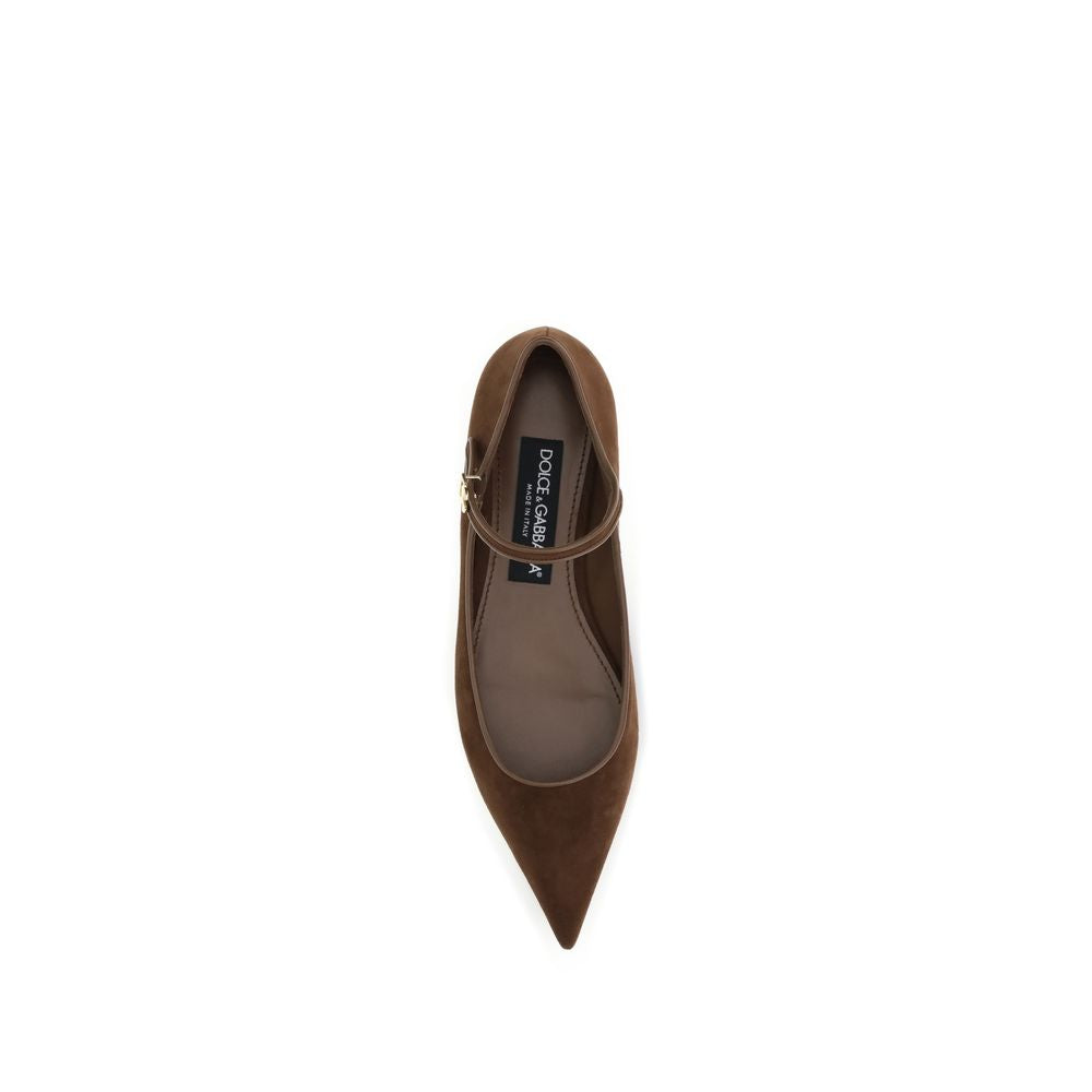 Dolce &amp; Gabbana Ballerinas aus Wildleder und Nappaleder