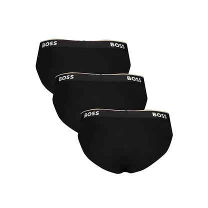 Hugo Boss Herren Slip aus schwarzer Baumwolle