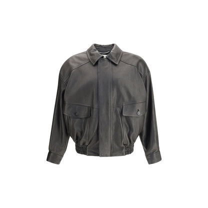 Saint Laurent Ballon-Lederjacke