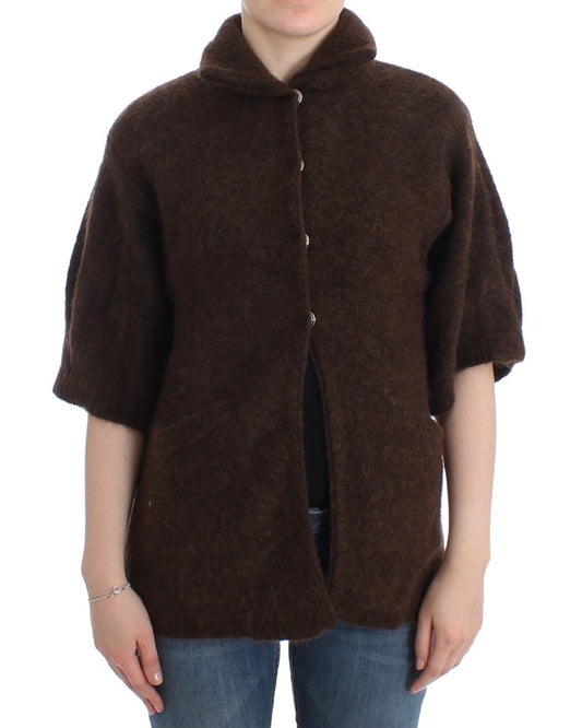 Cavalli Braune Strickjacke aus Mohair