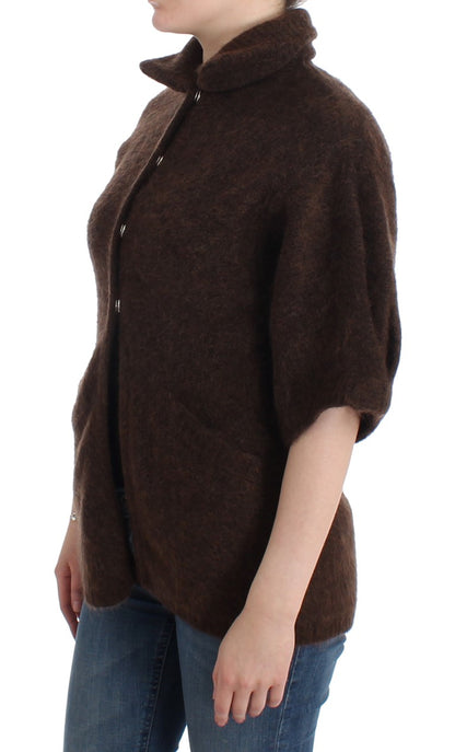 Cavalli Braune Strickjacke aus Mohair