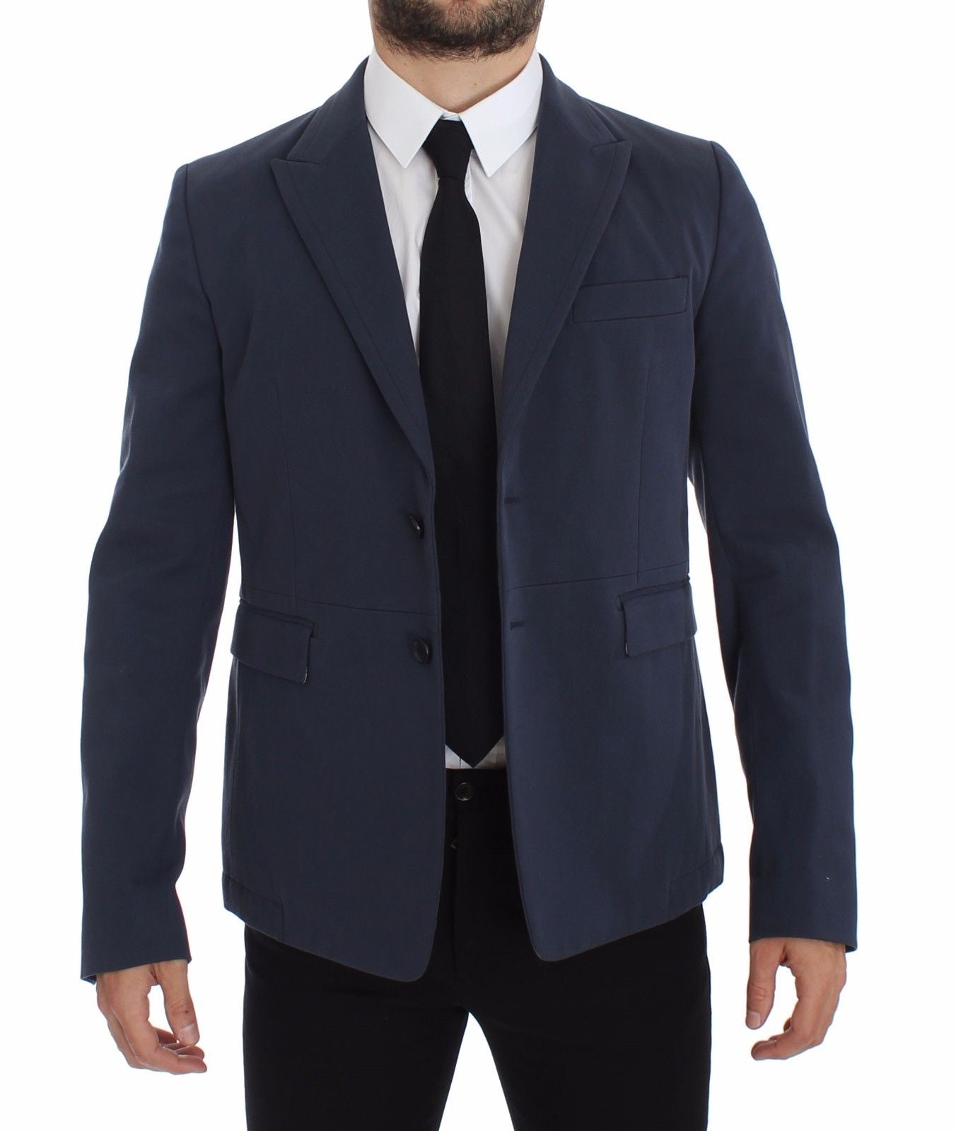 Dolce &amp; Gabbana Blauer Freizeitblazer aus Baumwollstretch